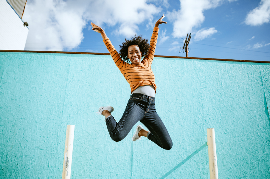 Lady jumping