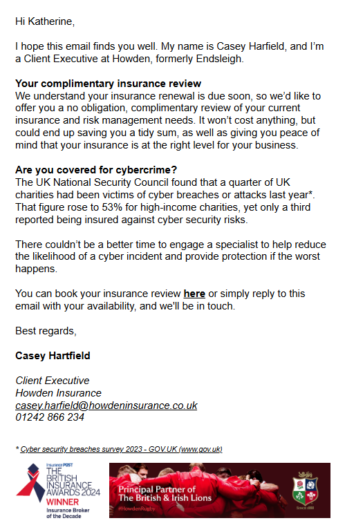 Email 2 – credible source