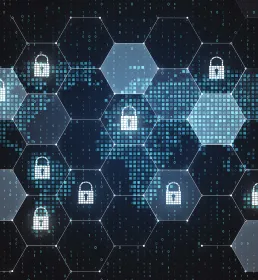 Digital background with locks on.