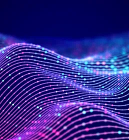 3D Sound waves with coloured dots