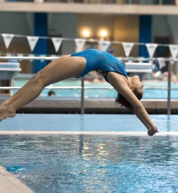 Girl mid-dive