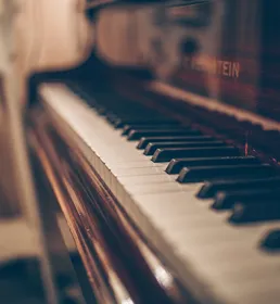 Close up shot of a piano