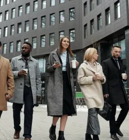 Group of professionals walking