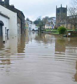Flooded town