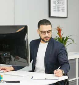Man working at a desk