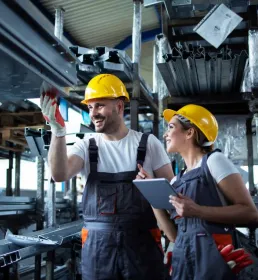 industry workers on the factory floor