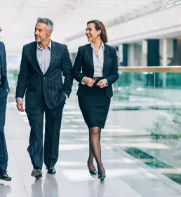 Three people walking