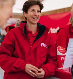 BHS representative talking to passers by at Blenheim