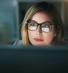 Professional, career and female receptionist for administration