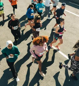 Group of people on a charity fun run