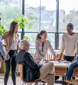 Group of professionals around a table