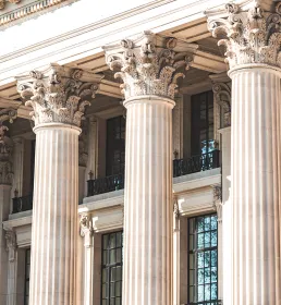 Architectural pillars on a building