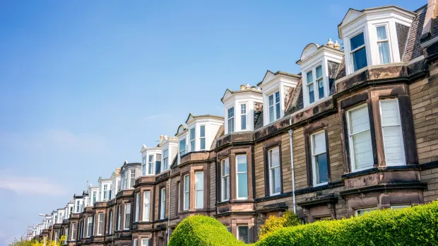 Roofs of a row of terraced houses