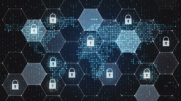 Digital background with locks on.