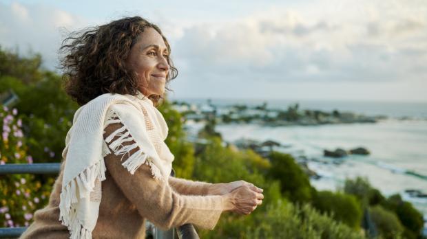 A lady looking out to sea