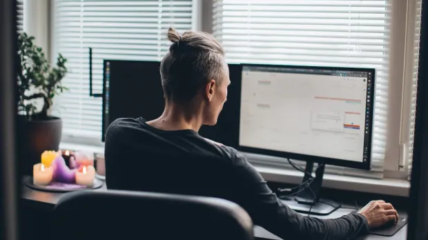 man at computer