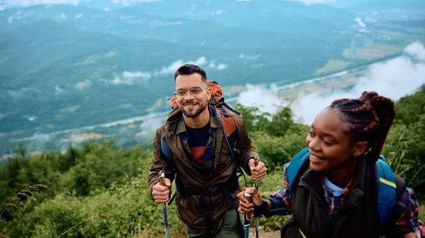 Defined benefit funding code of practice Couple hiking up mountain