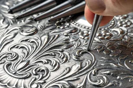Ornate silver