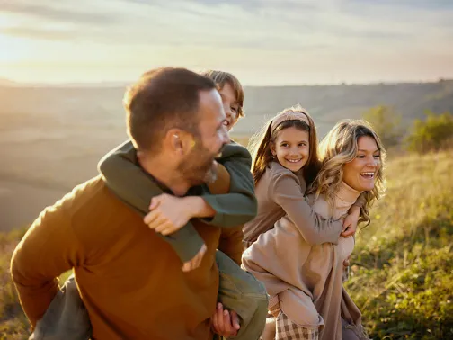 family outing in the countryside