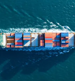 Cargo ship in the sea