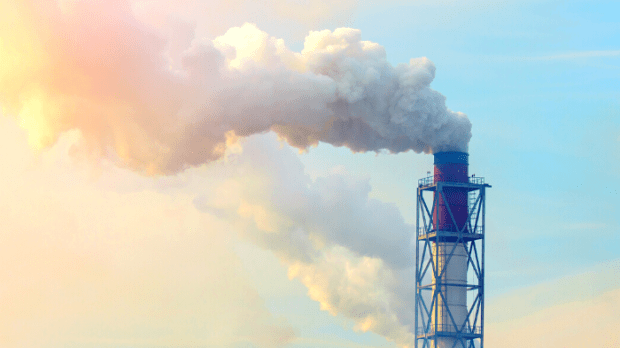 Smoke coming out of a factory