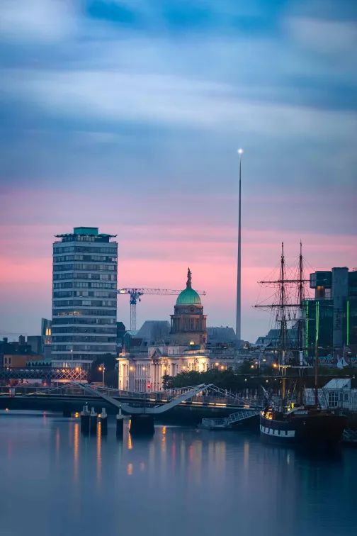Dublin skyline with large businesses