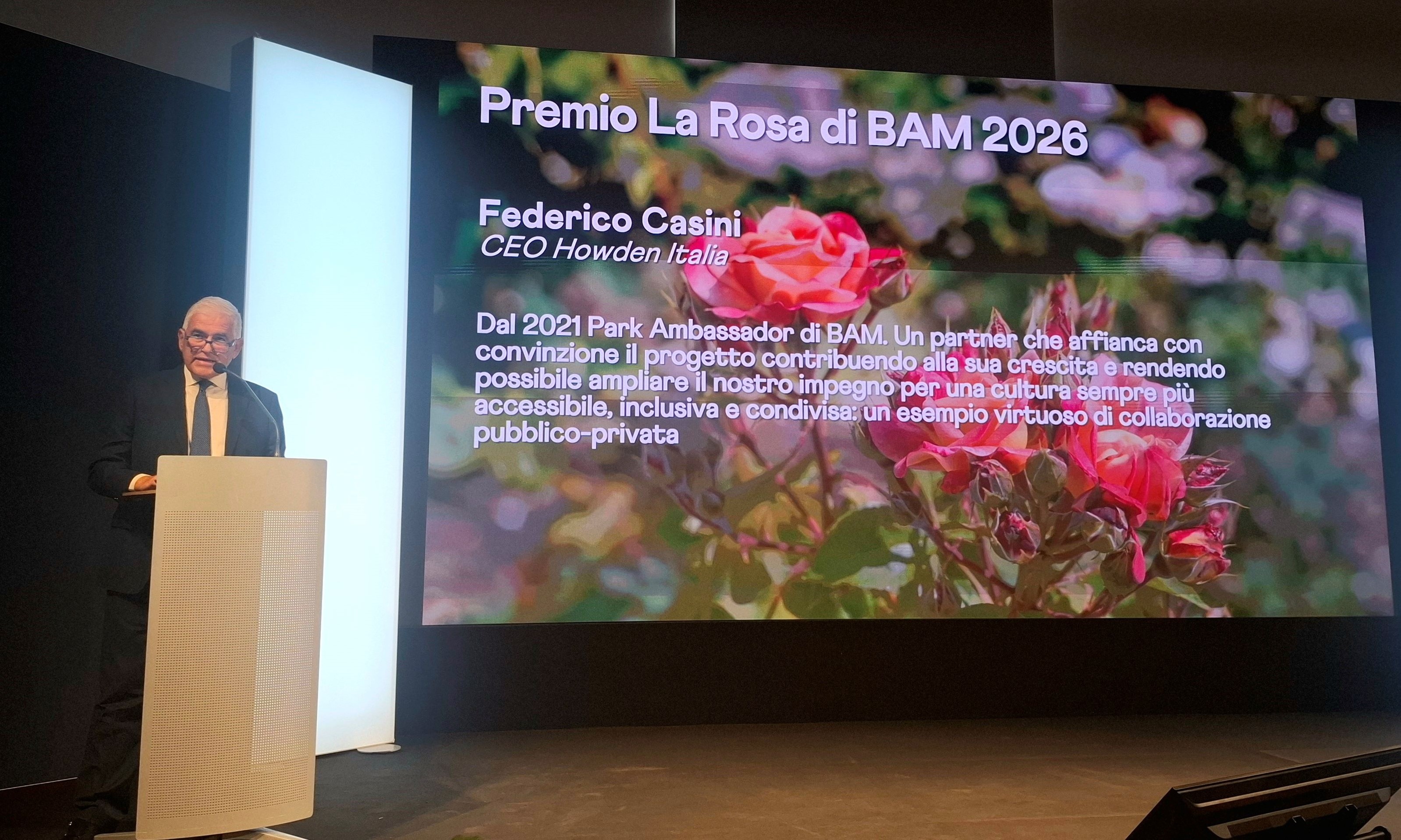 Federico Casini riceve il Premio La Rosa di BAM