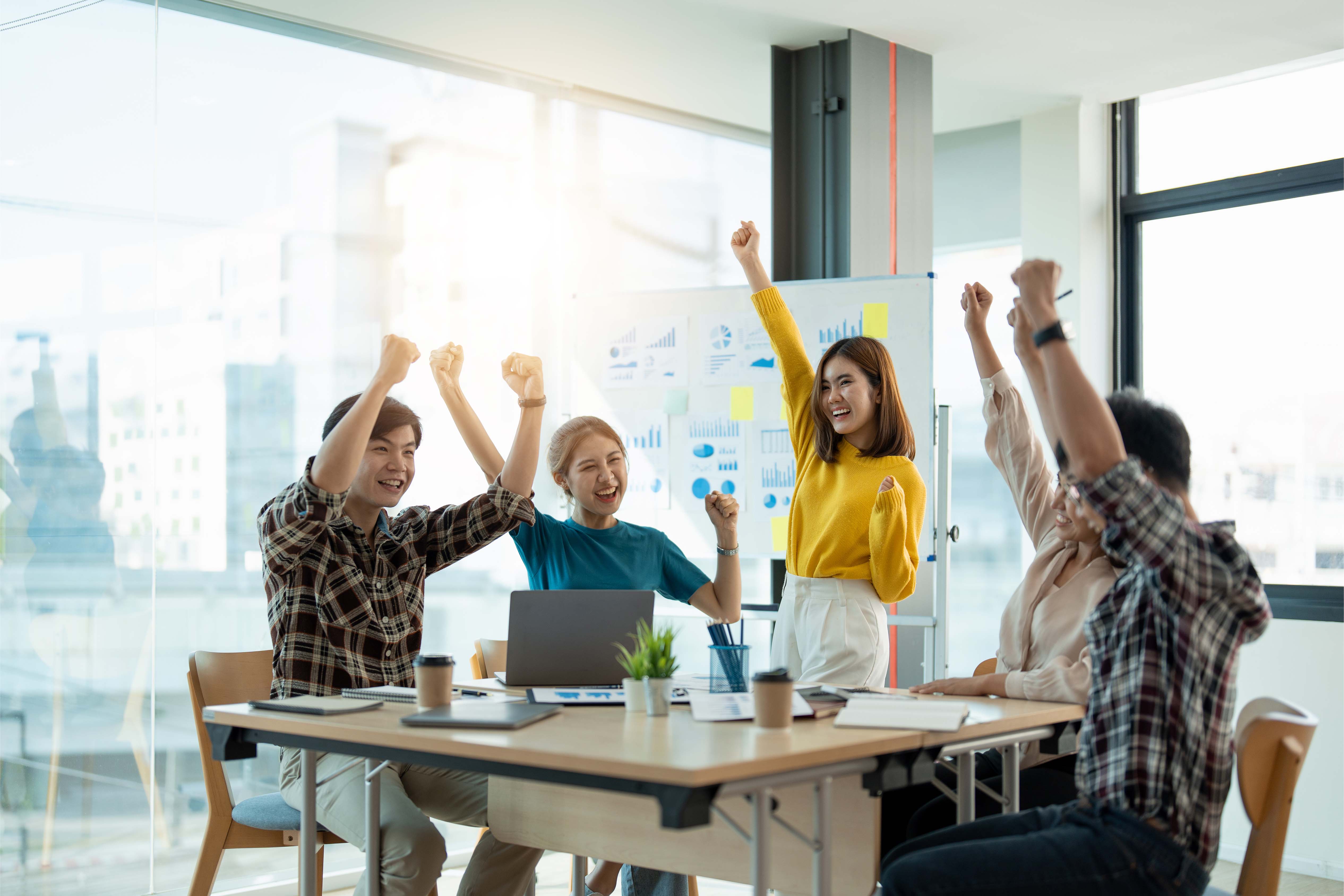Successful Business People Celebrating