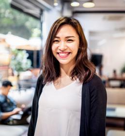 Happy smiling client