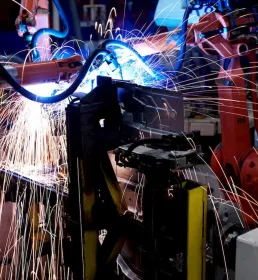 Car manufacturing by robots