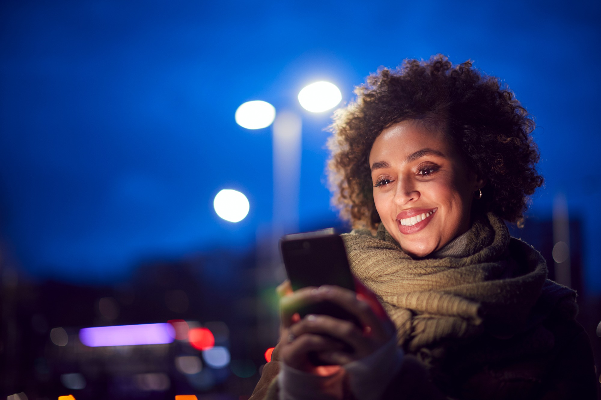 Woman looking at her phone