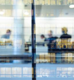 Blurred out office building