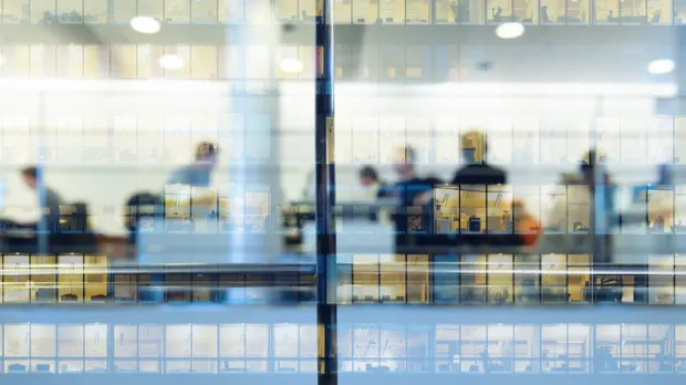 Blurred out office building