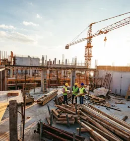 Construction site with cranes