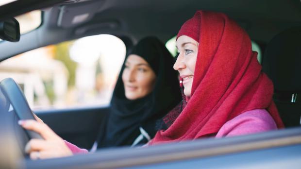 Two women in a car