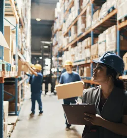 Lady working in warehouse
