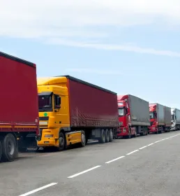 A line of trucks