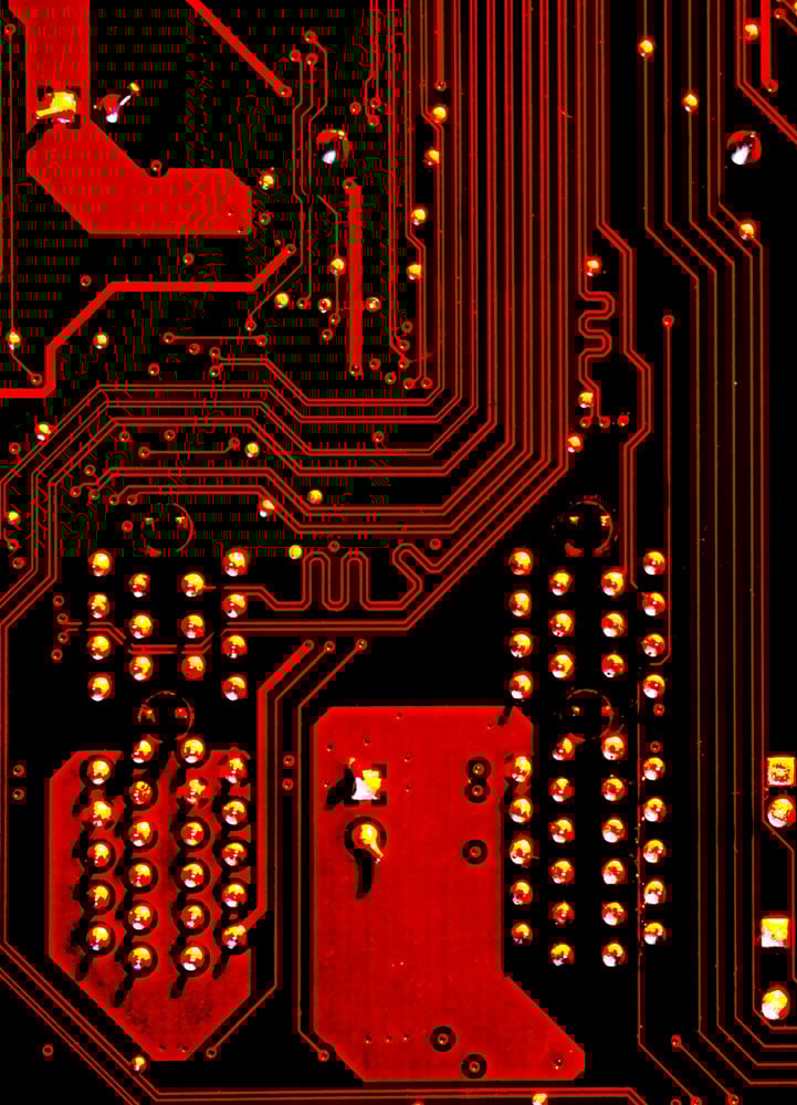Red and black circuit board