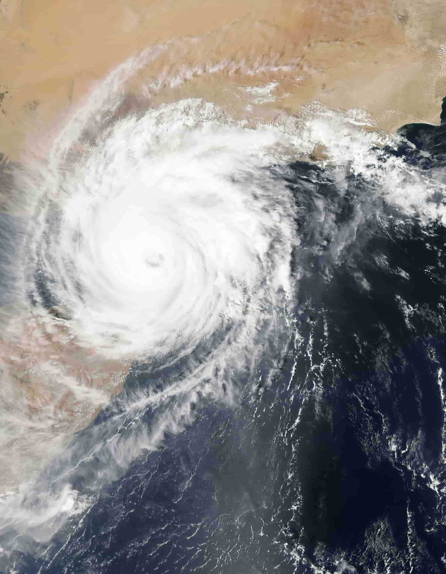 Satellite imagery of a storm