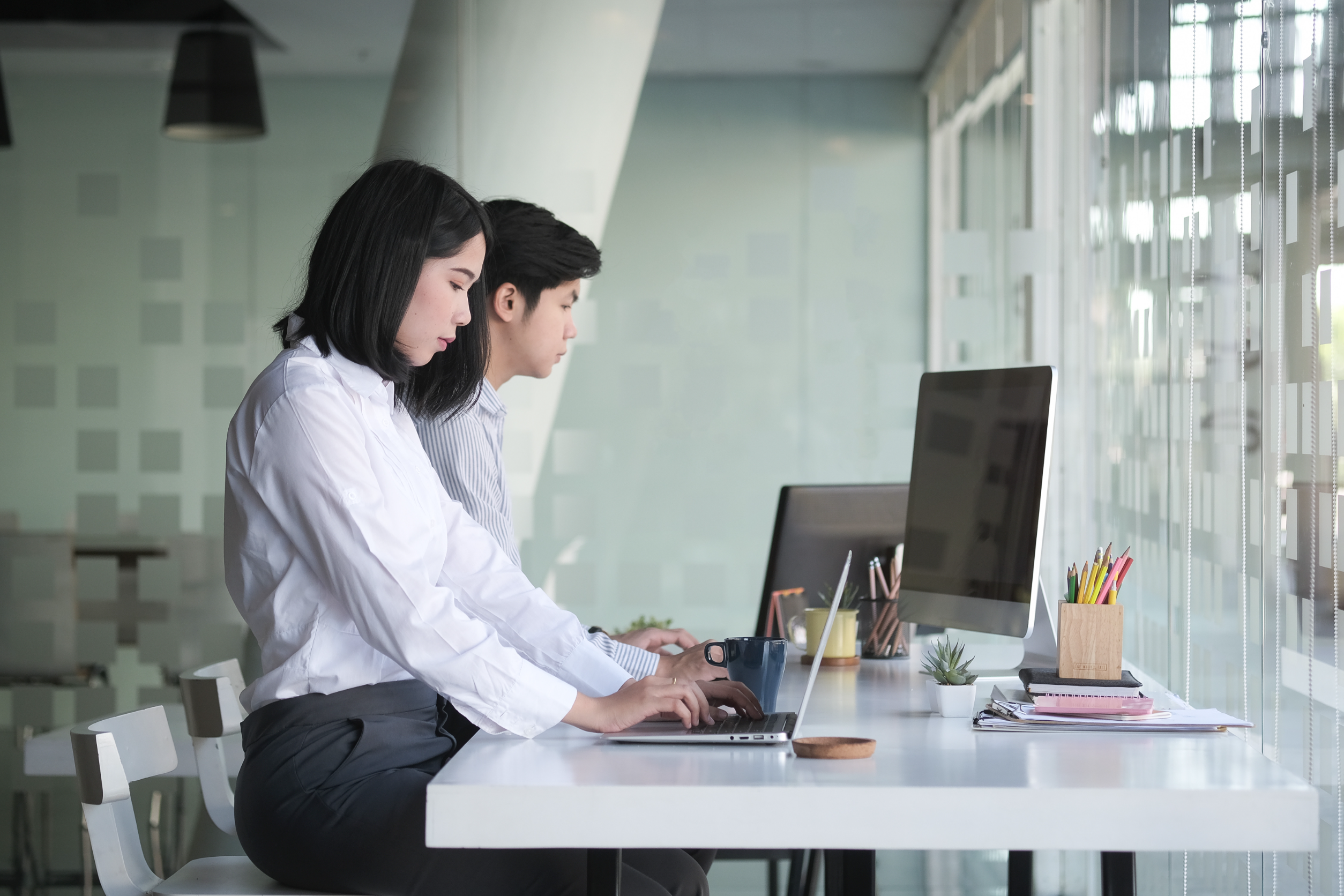 employees working in office