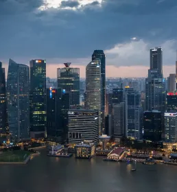 city buildings in the night