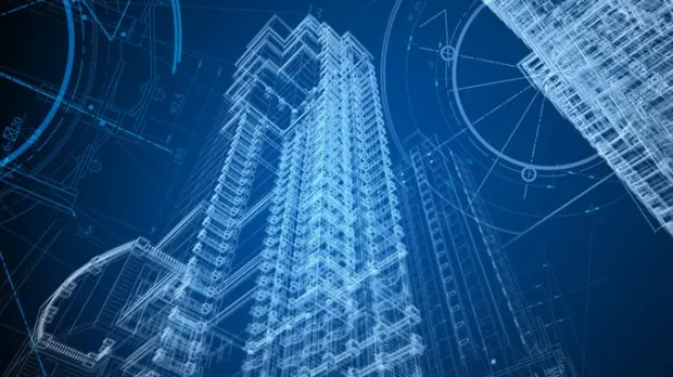 Blueprint of a tower block