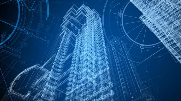 Blueprint of a tower block
