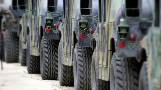 A line of armoured cars A line of armoured cars
