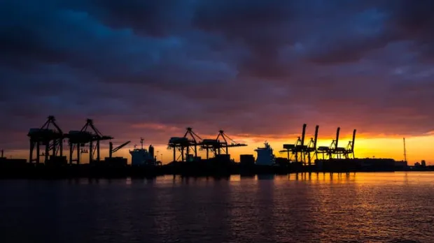 Shipyard at sunrise Shipyard at sunrise
