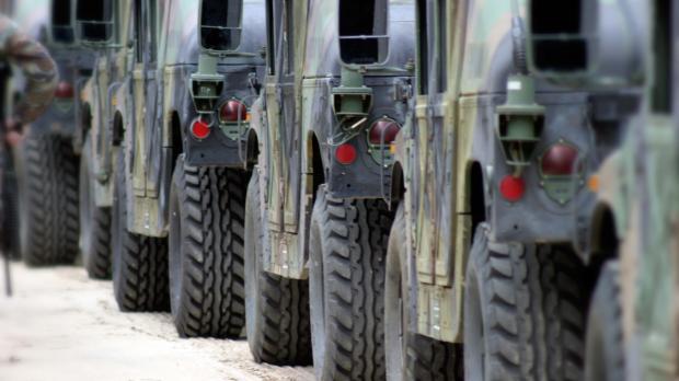 A line of armoured cars