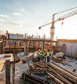 Construction site with cranes