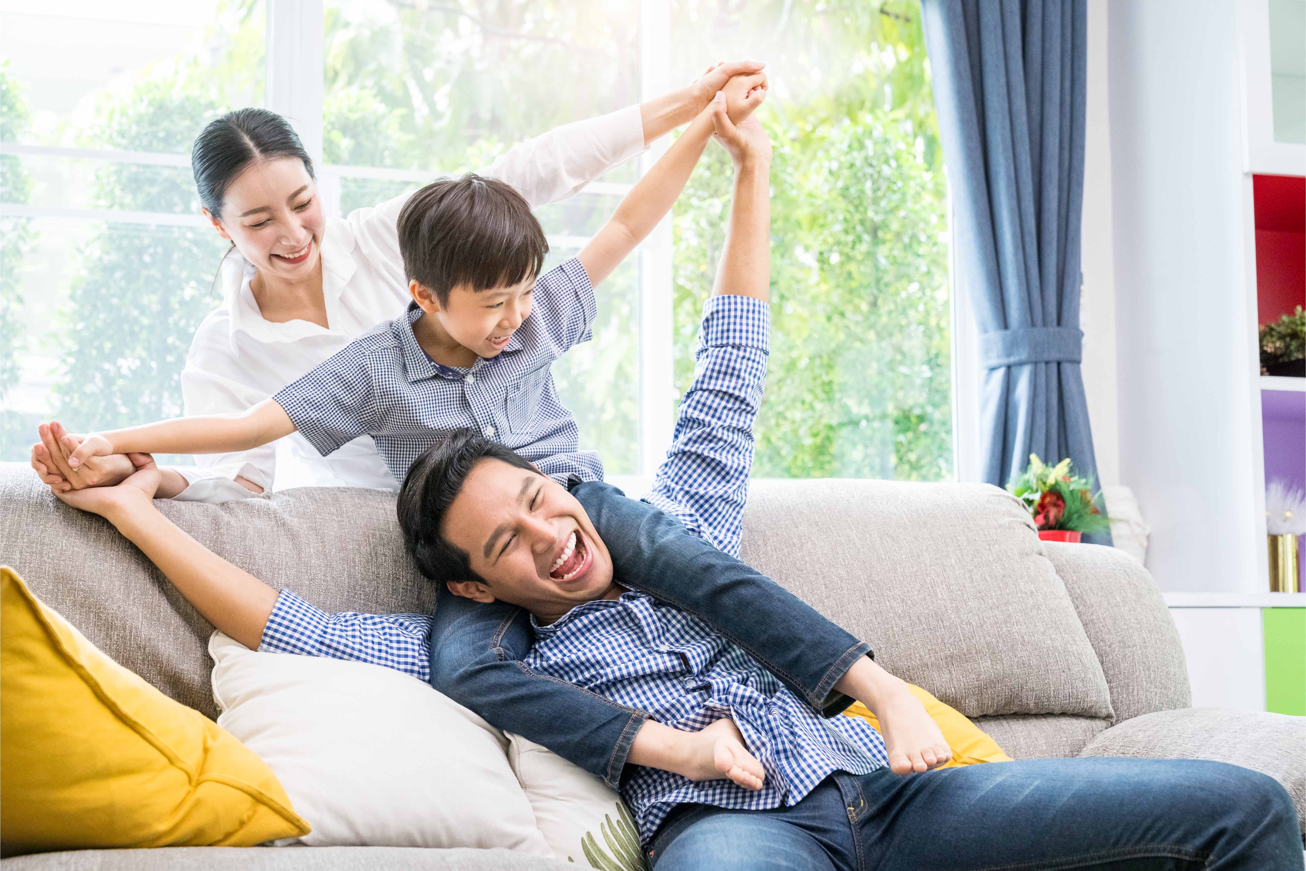 Happy family spending time together