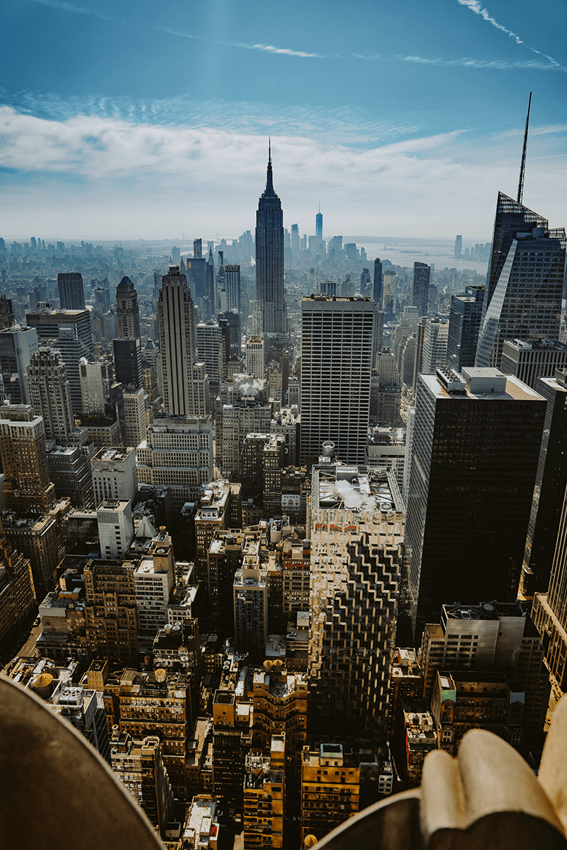 Aerial view of New York skyline in the U.S