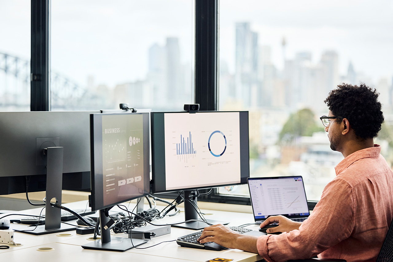 Someone working at a computer